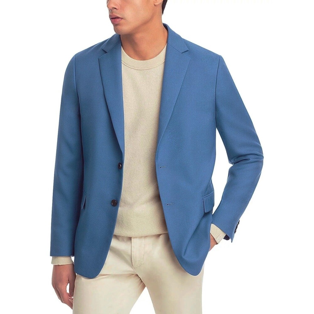 Theory Mens Jacket Clinton Hopsack Slim Fit Wool Sport Coat Sea - NWT $595